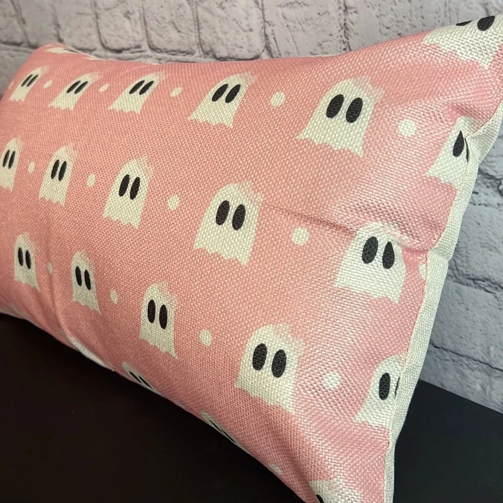 Halloween Pink Ghost Pillow Cover‎ 12